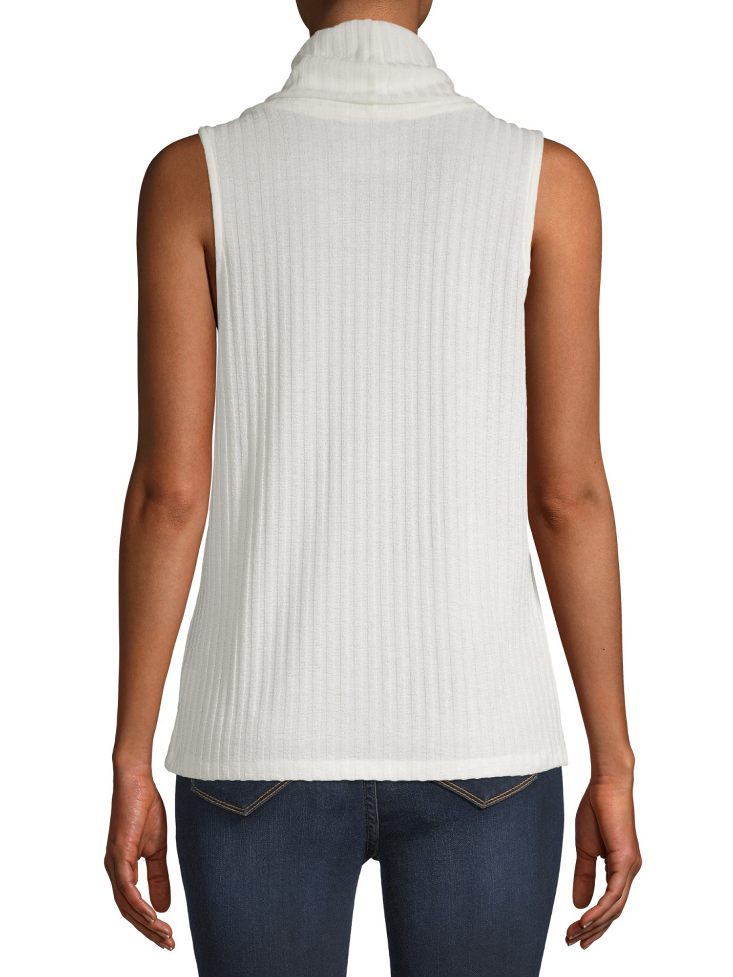 Time and Tru Women's Sleeveless Turtleneck Sweater - image 4 of 5