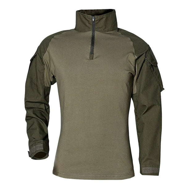 Camiseta Manga Larga Camisa Uniforme para Hombres (xxxl) Verde