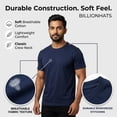 thumbnail image 5 of BILLIONHATS 3 Pack Men's Solid Colors Cotton T-Shirts Short Sleeve Lightweight Tees, Bulk (Medium, Navy Blue), 5 of 7