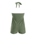 thumbnail image 7 of Xudanell Maternity One Piece Swimsuit for Women Swim Suits Tie Front Tummy Control Stitched Back Cutout Bathing Suits Ruffle Swimsuits (Green,XL), 7 of 7