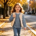 thumbnail image 7 of Ashirexll Girls Long Sleeve Shirts Gradient Striped Print Long Sleeve Casual Top for Big Girls 3-14 Years, 7 of 7