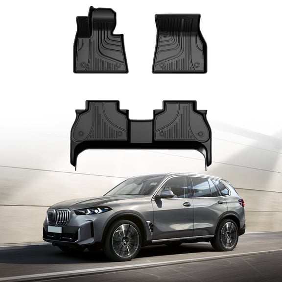IKABEVEM Car Floor Mats For BMW X5 2014-2018/ X6 2015-2019 All Weather TPE Rubber Floor Liners Protection