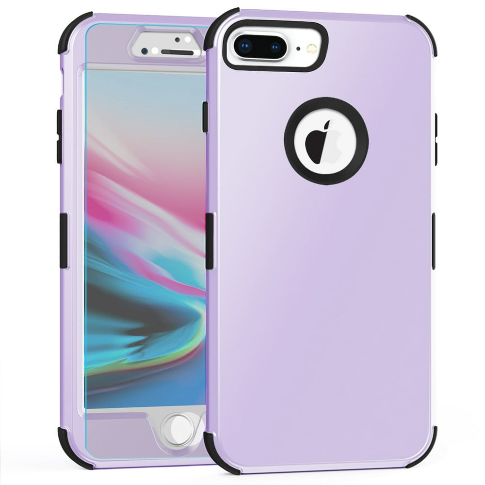 iPhone 8 Plus with Tempered Glass Screen Protector, Dteck 3 Layer