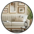 thumbnail image 2 of SONGMICS Round Mirror, Bathroom Mirror, 20 Inches, Metal Frame, for Living Room, Ink Black, 2 of 7
