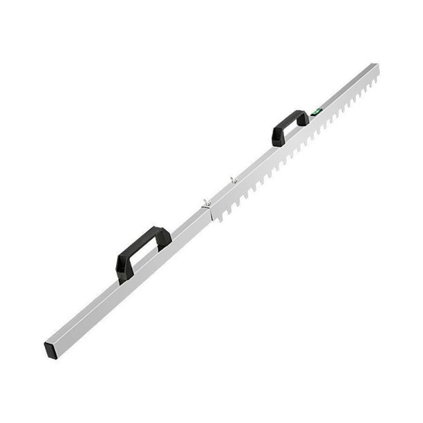 Notched Tiling Trowel Stainless Steel Plasterer Trowel with Level for Floor Tile Grout Spreading Double Handle Design Works Easily and Efficiently
