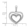thumbnail image 2 of 925 Sterling Silver Polished Rhodium Plated Diamond Double Love Heart Pendant Necklace 22x18mm Wide Pendant for Women, 2 of 2