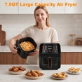 thumbnail image 7 of Bluebow Air Fryer, 7.5 Quart Large Capacity, 8-in-1 Multifunctional Cooker with Digital Touchscreen, Easy-View Window, Non-Stick Basket, Black, 7 of 7