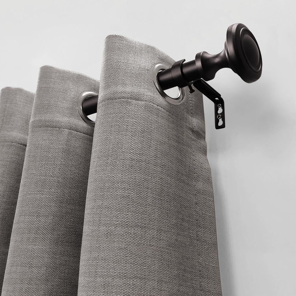 Lumi 1" Oil Rubbed Bronze Knob Single Curtain Rod, 36-72"