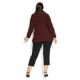 thumbnail image 4 of Avenue Women's Plus Size Faux Wool Double Breasted Long Sleeves Peacoat, 4 of 5