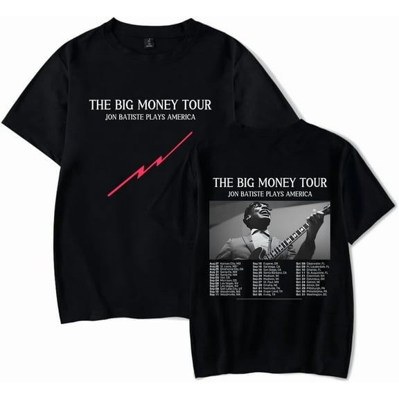 Merch Jon Batiste The Big Money America Tour T-shirt unisex classic pure cotton short sleeved