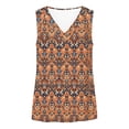 thumbnail image 6 of Tank Top for Women V Neck Sleeveless Fashion Vintage Loose Fit Graphic Leaf Print Lightweight Breathable Summer Top, 6 of 6