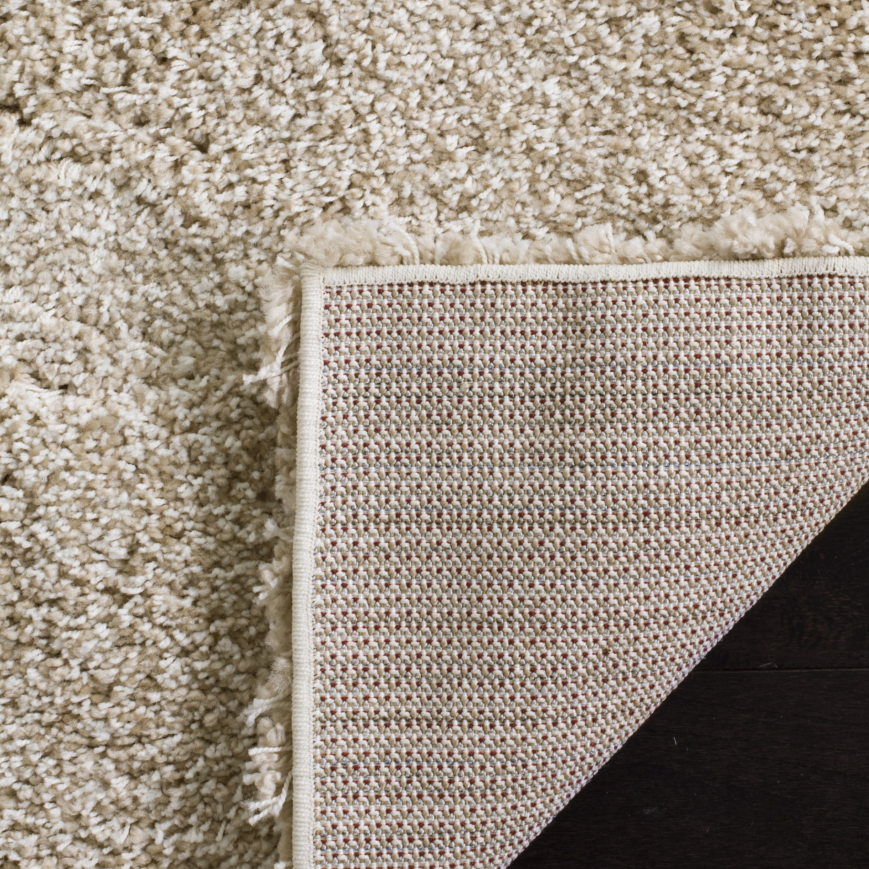 Safavieh Santa Monica Cali Solid Shag Area Rug, Beige, 4' x 4' Square