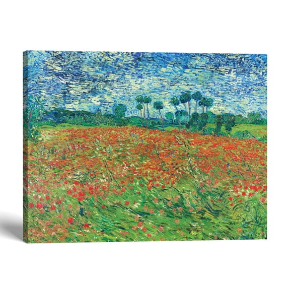 Poppy Field Canvas Print, Van Gogh Landscape Wall Art