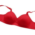 thumbnail image 6 of Bigersell Bras for Women No Underwire Ladies V-Neck Lace Bras Full-Coverage Wireless Bras Womens Comfort Strap Push up Bras Padded Bralettes Y-1-Red 48, 6 of 7