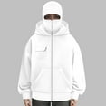 thumbnail image 5 of UngA Balaclava Hoodie with Built In Balaclava Double Zip Up Hoodies for Women Jacket Windresistant Winter Hoodies for Men Hooded (White,S), 5 of 5