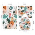 thumbnail image 3 of Pioneer Flower Floral Print Pattern Bathroom Rugs Sets 3 Piece,Toilet Cover Set,Absorbent Non Slip Bathroom Mats Sets with U-Shaped Contour Rug Toilet Rug Set, 3 of 5