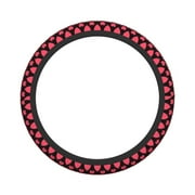 XMXY Car Steering Wheel Cover, Valentin Pink Heart Pattern Non-Slip Jeep Truck Universal Elastic Steering Wheel Protector 15 inch