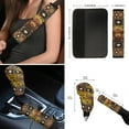 thumbnail image 6 of Renewold American Tribal Highland Cow Sunflower Brown Car Seat Cover Set 12 PCS, with Steering Wheel Cover Seat Belt Armrest Handbrake Gear Shift Knob Cover Set Coasters Auto Accessories, 6 of 7