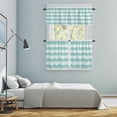 thumbnail image 5 of Aqua Striped Kitchen Curtains Sets for Windows 24 Inch Length, Rustic Farmhouse Stripes Rod Pocket Window Treatments Tier Curtains and Valances Set for Bedroom/Bathroom, 5 of 8