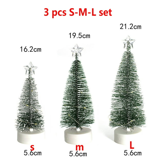 Luces LED cálidas MACHAO adornos brillantes para árbol de Navidad conjunto SML