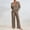 Brown women's 2 piece lounge set a1, variant on Women's V Neck Long Sleeve Sweater Wide Leg Pants 2 Piece Set Casual Solid Basic Matching Lounge Outfits For Fall Winter Work Travel, Brown 2XL