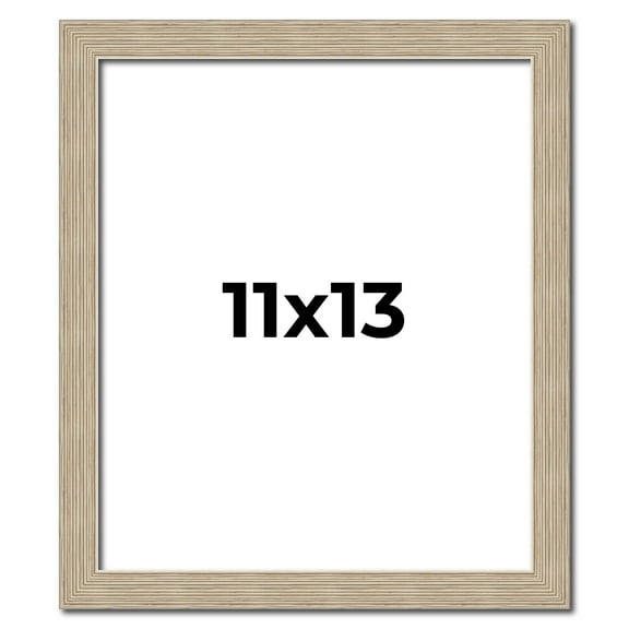 11x13 Frame Grey Solid Wood Picture Frame Width 1 Inches | Interior Frame Depth 0.5 Inches |