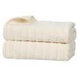 thumbnail image 2 of Superior Zuma Waffle Textured Stripes Zero Twist Bath Sheets, Set of 2, Ivory, 2 of 11