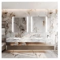 thumbnail image 2 of 36''x36'' Backlit Led Mirror for Bathroom Rectangular Frameless Wall Mirror Vanity Mirror with Light Rounded Corners, Shatter Proof, Dimmable, Smart 3-Color Lights,Tempered Glass, 2 of 9