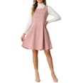 thumbnail image 2 of Vestido Pinafore INSPIRE CHIC sin mangas para mujer, vestido casual vintage de camiseta de ante sintético, color rosa M, 2 of 6