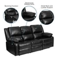 thumbnail image 4 of Flash Furniture Black LeatherSoft Sofa with Two Built-In Recliners, 4 of 11