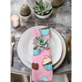 thumbnail image 3 of nqOlkjepod Pink Dessert Cloth Napkins Set of 4 Reusable Dinner Napkins, Modern Art Cute Watercolor Cocktail Napkin Washable Table Napkins for Wedding/Holiday Party/Baby Shower 20"x20", 3 of 8