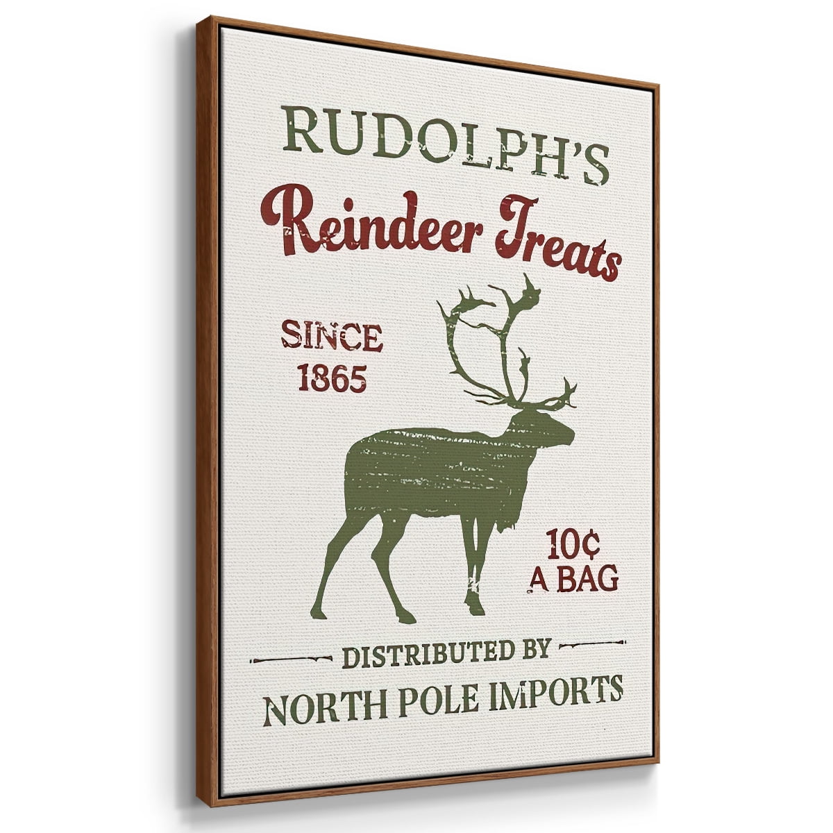 Christmas Farm Sign Collection B - Framed Gallery Wrapped Holiday Canvas - 25 x 37 - Rosewood Frame