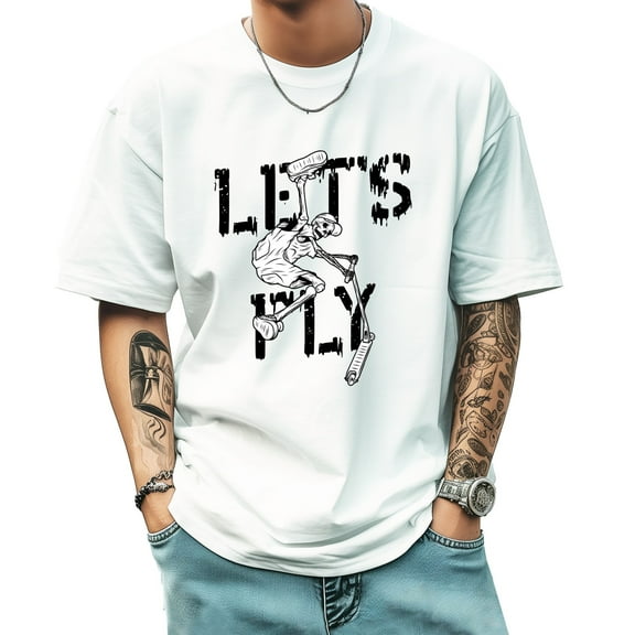 Graphic Tees for Men Summer New Print Casual Tee Fashion Trend Sports Shirt Select