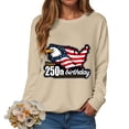 thumbnail image 6 of Leey-World 250 Years of Independence America 250th Years Anniversary T-Shirt Womens Patriotic Shirts(Beige,2XL), 6 of 9