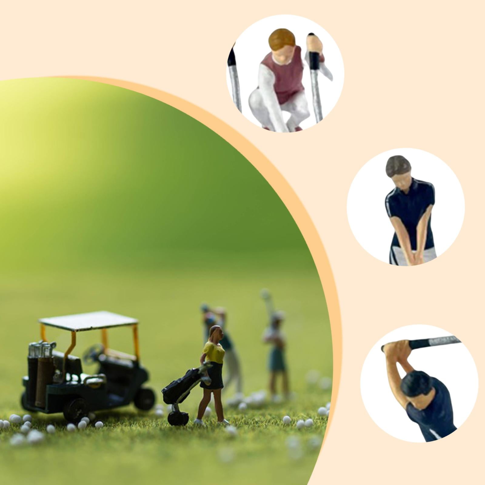 4 Pieces S Scale 1/64 Small Figure Tiny People Models Resin Material for Architectural Building Diorama