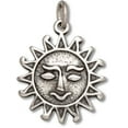 thumbnail image 1 of Sterling Silver 20" 1.2mm Box Chain Tribal Sun Smiley Face Pendant Necklace, 1 of 2