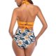 thumbnail image 5 of Traje de baño vintage para mujer, dos piezas, retro, halter, fruncido, cintura alta, bikini, xx-grande, amarillo Jormftte WRMH-1272-33, 5 of 6