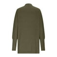 thumbnail image 5 of FRSASU Womens Long Sleeve Cardigan Open Front Oversized Knitted Sweater Coat Solid Casual Warm Overcoat Army Green, 5 of 8