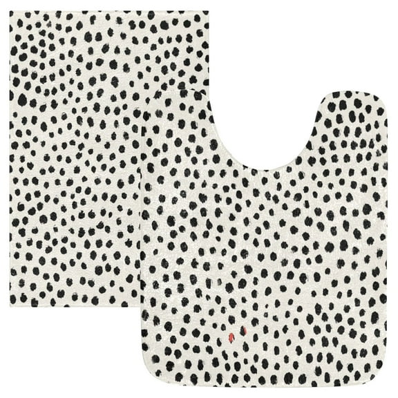 IAUYY 24x16 Inch Bath Mat Thick Soft Plush Shower Mat TPR Backing Material Non Slip Bath Mats for Bathroom for Tub Shower Hotel Dalmatian Spots