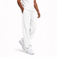 thumbnail image 5 of Men's Corduroy Wide Leg Pants Drawstring Elastic Waist Baggy Loose Fit Casual Lounge Trousers with Pockets, 5 of 5