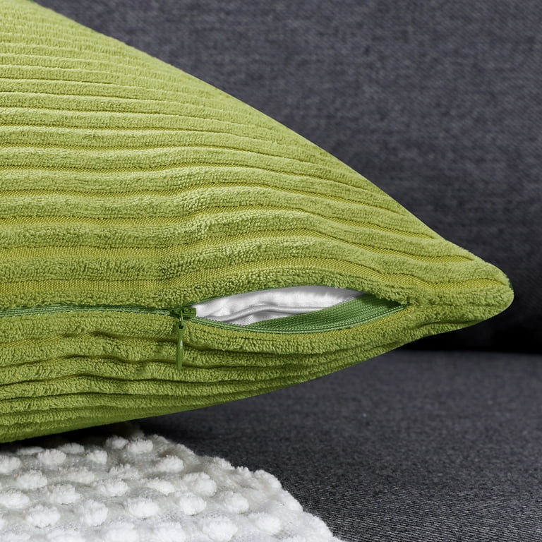 Rough Linen | 24 St. Barts Linen Square Throw Pillow Cover | Moss