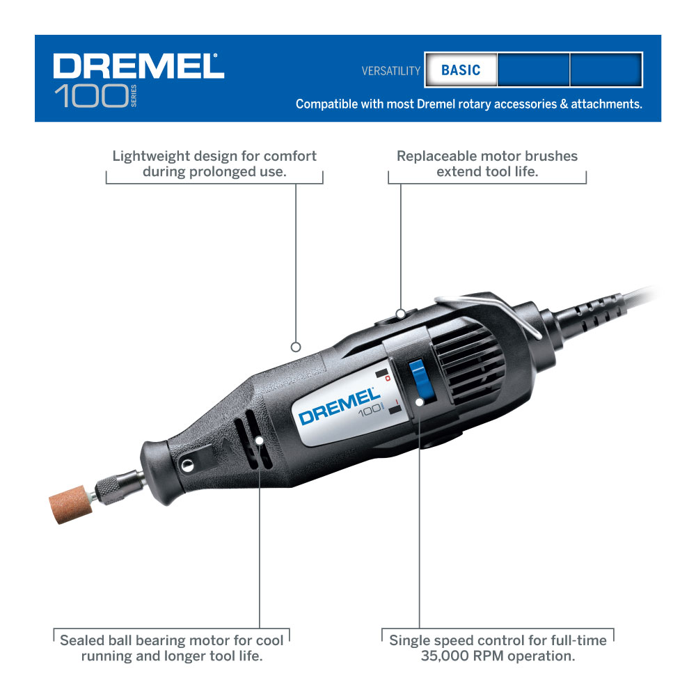 Dremel 100-N/6 Single Speed Rotary Tool Kit with 6 Accessories - image 2 of 10