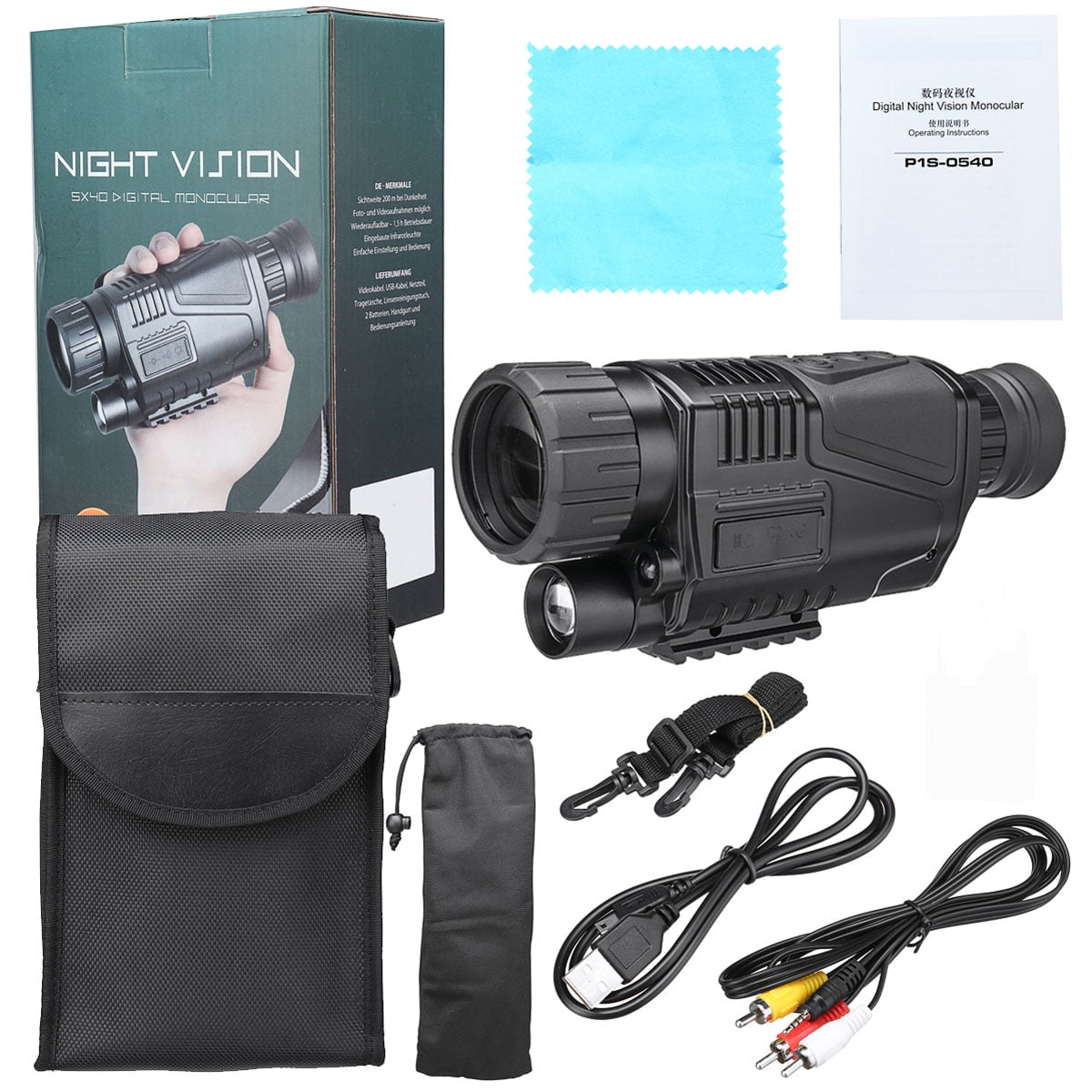 5x42 Monocular Binoculars Day Night Vision Hd Recording Camera Telescopes Zoom Infrared Scope Hunting Usb Video Recording For Hiking Camping Walmart Com Walmart Com