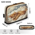 thumbnail image 3 of Standing Pencil Case with Base Large Capacity Stationery Pouch Pen Bag with Zipper for Women Men Orange Cat Sleeping on Clouds, 3 of 7