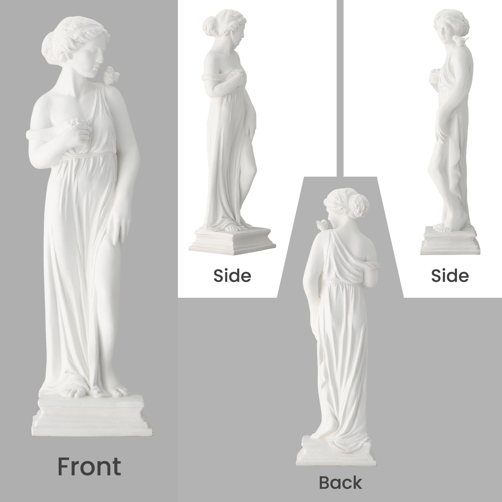 Erommy Outdoor Garden Statue, 31.5-Inch Greek Nymph Sculpture in Roman Style, Elegant Goddess Figurine for Patio, Yard, Lawn & Porch Decor Ivory