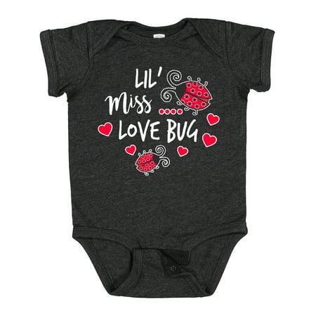 

Inktastic Lil Miss Love Bug with Lady Bug and Hearts Gift Baby Girl Bodysuit