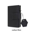 thumbnail image 3 of Cartera de cuero Qarigey para hombre triple antiescaneado pasaportes tarjetero monedero Grano de fibra de carbono, 3 of 6