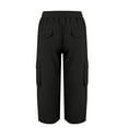 thumbnail image 4 of GXIPO Women's Plus Size Cargo Capris High Waisted Casual Hiking Pants Quick Dry Summer Outdoor Travel Shorts Black 3XL, 4 of 8