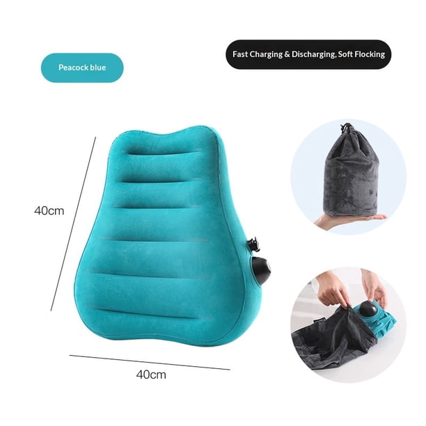 Inflatable Lumbar Support Pillow for Travel Seat and Office Chair, Back Support Pillow for Airplane Travel and Car, Lumbar Pillow for Lower Back Pain Relief and Improve Posture, Easy to Carr