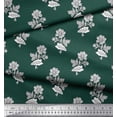 thumbnail image 2 of Soimoi Polyester Crepe Fabric Leaves & Floral Block Print Fabric by The Yard 42 Inch Wide, 2 of 3
